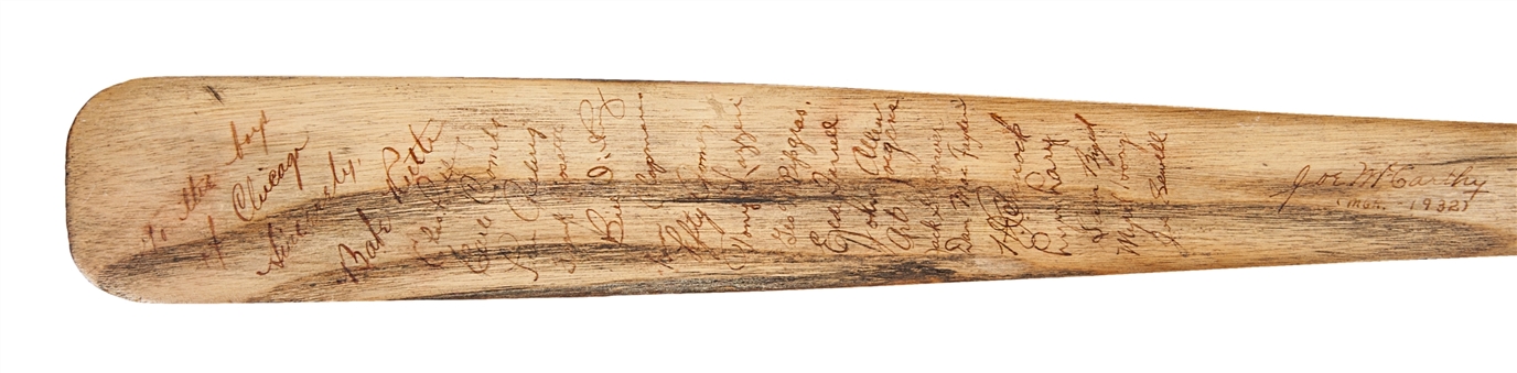 1932 New York Yankees Team Signed Half Bat With 21 Signatures Including  Ruth and Gehrig (MEARS & PSA/DNA)